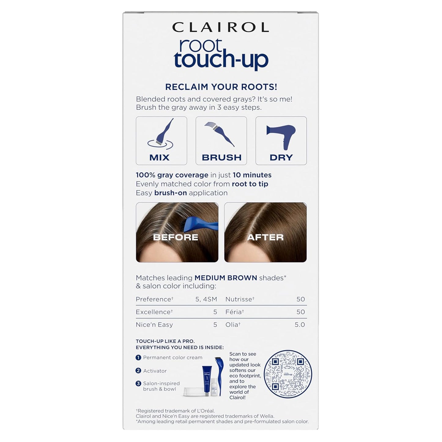 Clairol Root Touch Up Permanent Hair Dye, 5 Medium Brown, Pack of 1