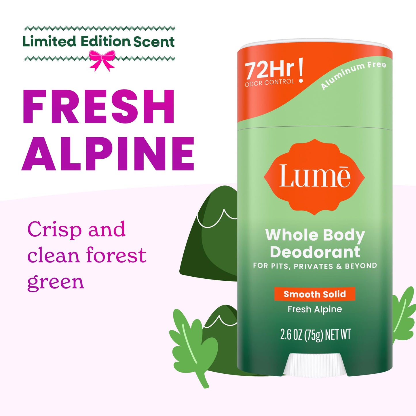 Lume Whole Body Deodorant - Solid Stick - 2.6 oz, 2 pk (Soft Powder)