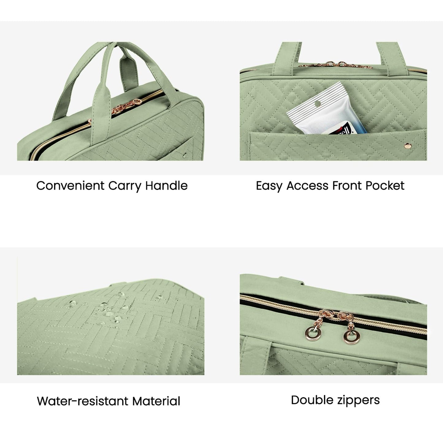 BAGSMART Large Toiletry Bag Travel Bag with Hanging Hook, Water-resistant Makeup Cosmetic Bag Travel Organizer for Accessories, Shampoo, Full Sized Container, Toiletries