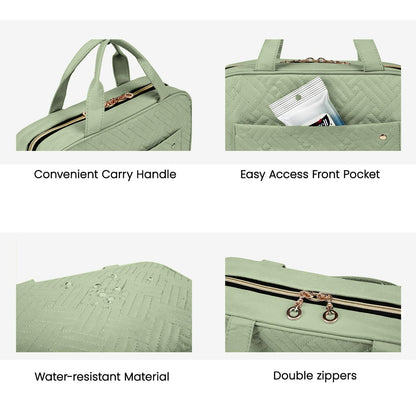 BAGSMART Large Toiletry Bag Travel Bag with Hanging Hook, Water-resistant Makeup Cosmetic Bag Travel Organizer for Accessories, Shampoo, Full Sized Container, Toiletries