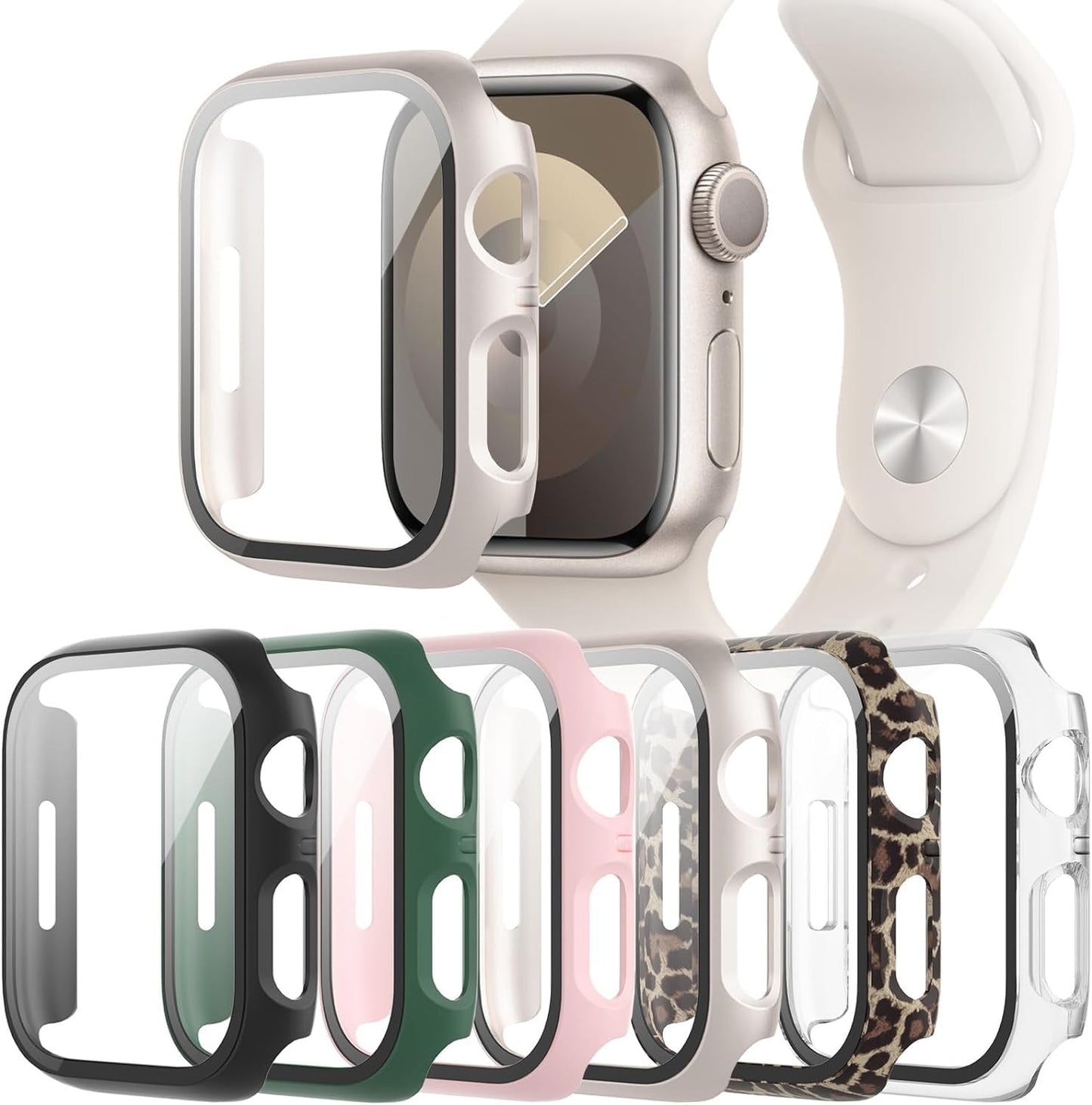 6-Pack Case with Screen Protector for Apple Watch SE3/SE2/SE/6/5/4 40mm