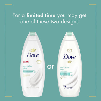Dove Sensitive Skin Body Wash, 24hr Lotion-Soft Skin, 30.6 oz