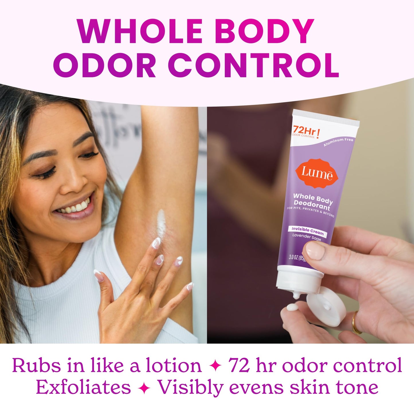 Lume Whole Body Deodorant - Cream Tube - 3 oz (Clean Tangerine)