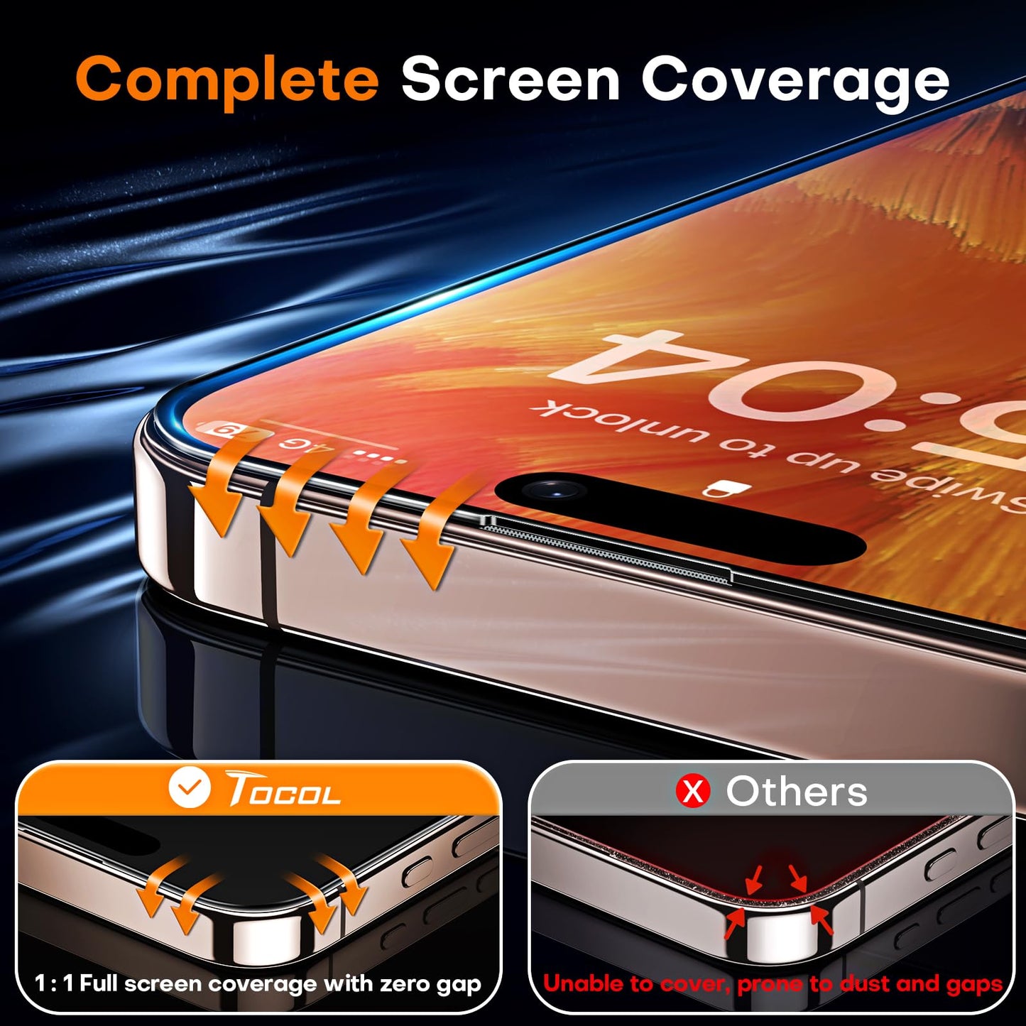 TOCOL for iPhone 17 Pro Max Screen Protector, Clear