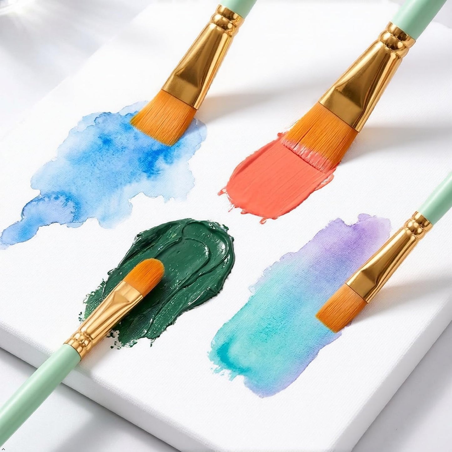 Soucolor Acrylic Paint Brushes Set, 20 Pcs Pointed Tip Artist Paintbrushes