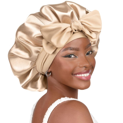 YANIBEST Adjustable Silk Bonnet for Sleeping Women Double Layer Satin Bonnet Reduce Friction Prevent Frizz Curly Hair