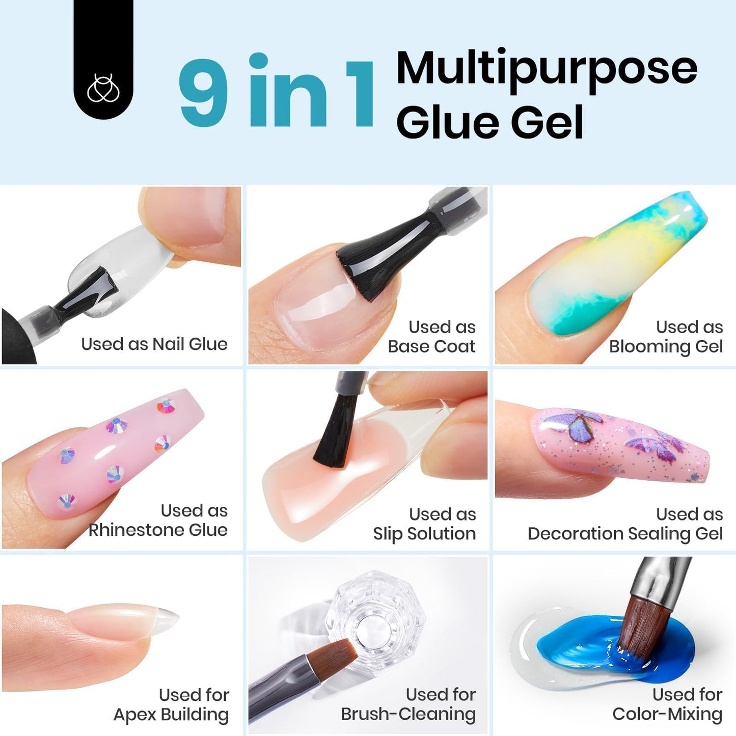 Beetles 2 Pcs 15ml No Wipe Gel Top Coat and Base Coat Set