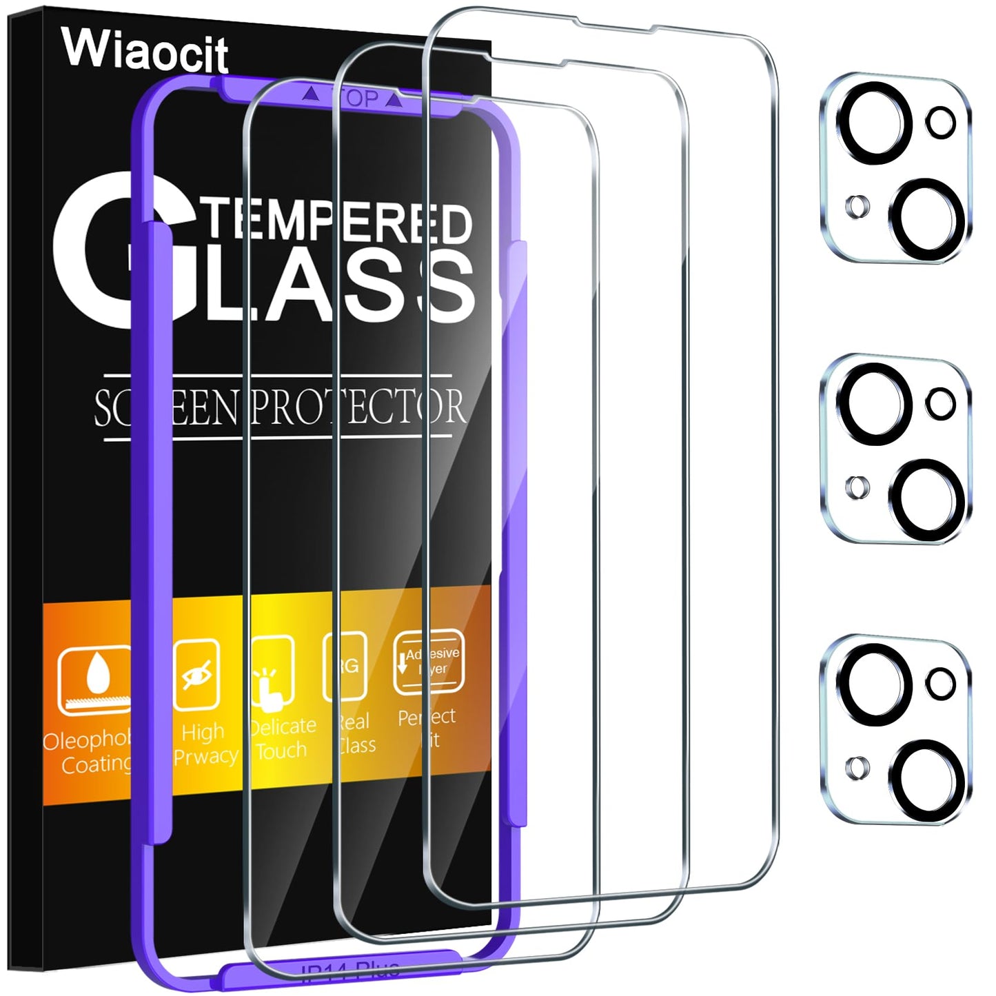 Wiaocit Tempered Glass Privacy Screen Protector for iPhone 15 Pro