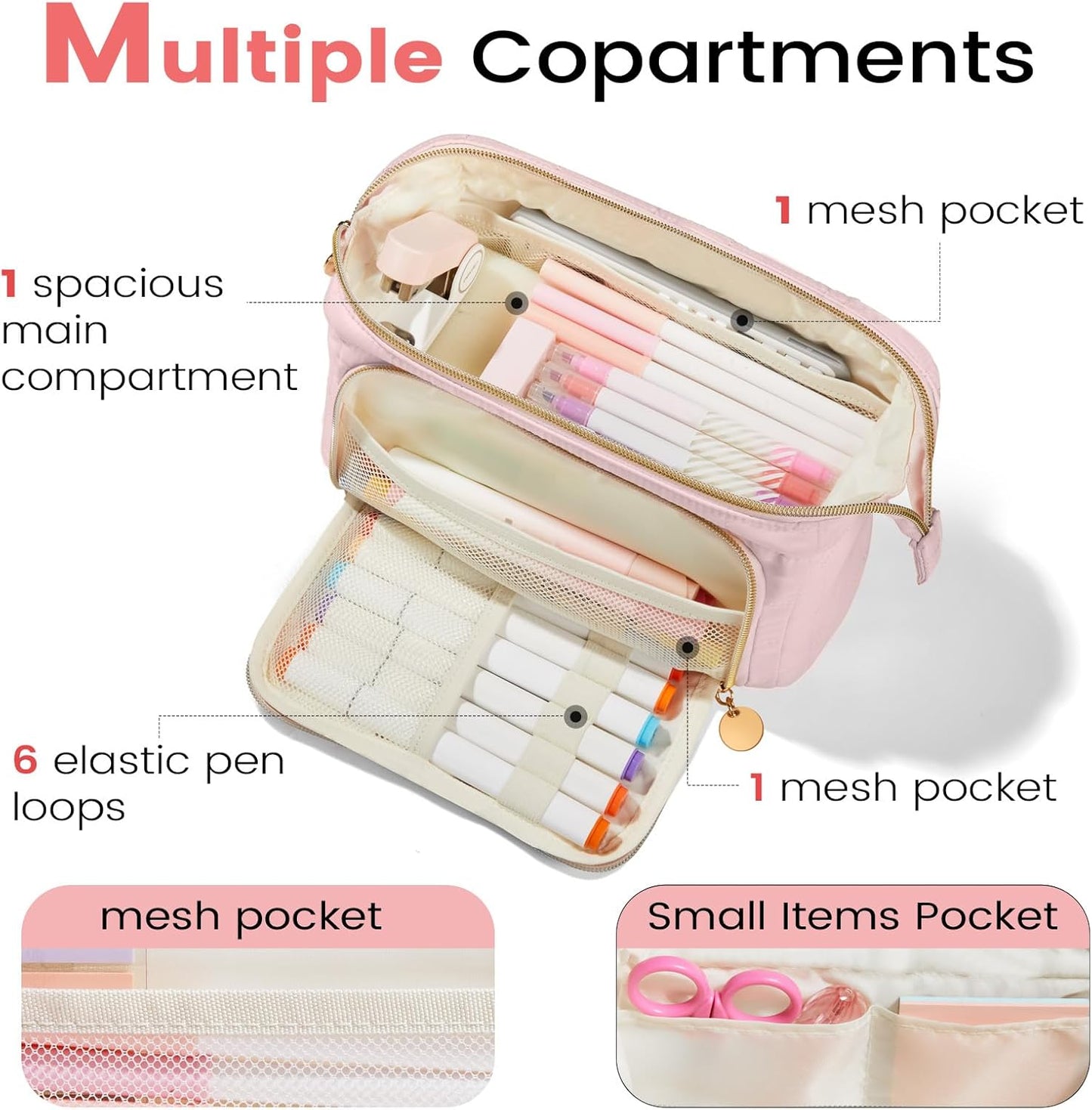 Sooez Large Pencil Case Pouch, Soft Pencil Bag with Zipper, Pen Bag