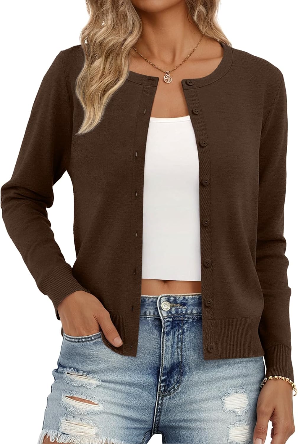 Trendy Queen Women's Lightweight Knit Cardigan