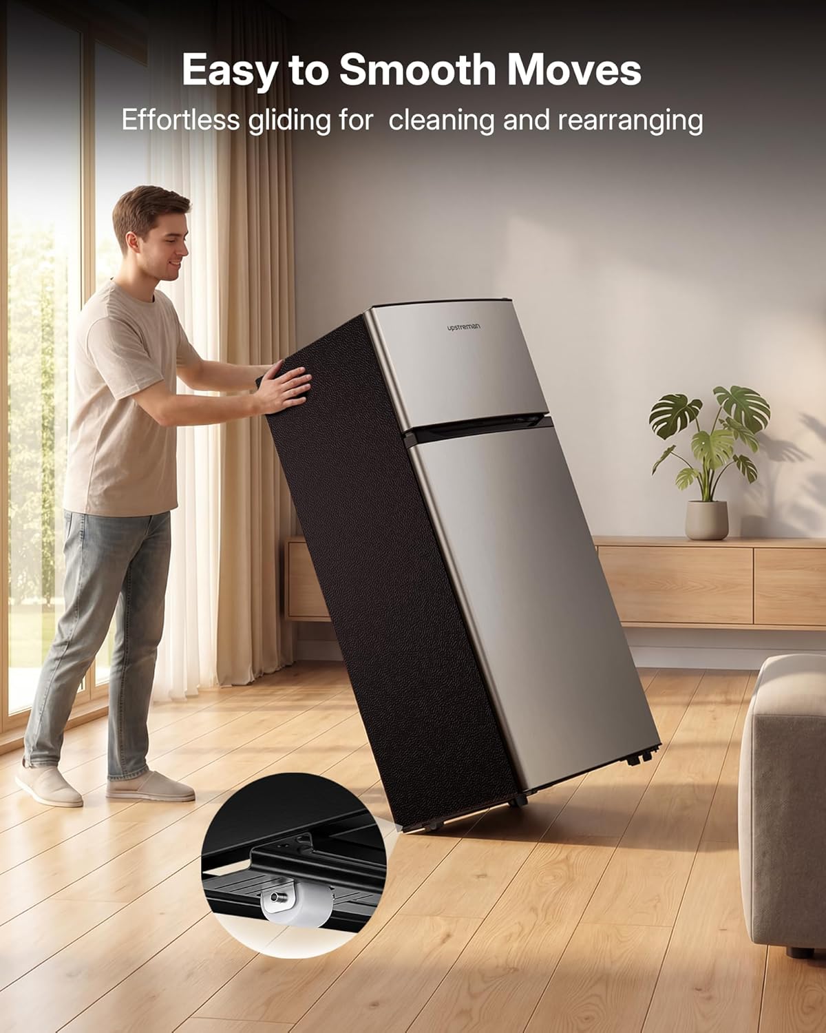 Upstreman 7.7 Cu.Ft. Refrigerator with Freezer Double Door Refrigerator