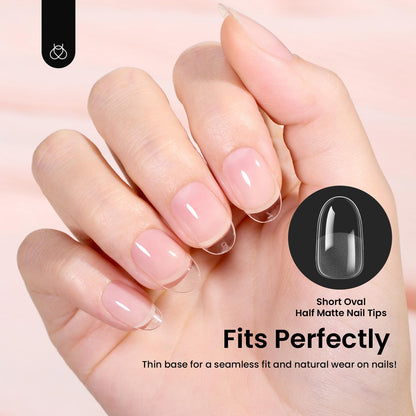 Beetles Soft Gel Nail Tips Short Almond 288pcs in 12 Sizes Etch-X