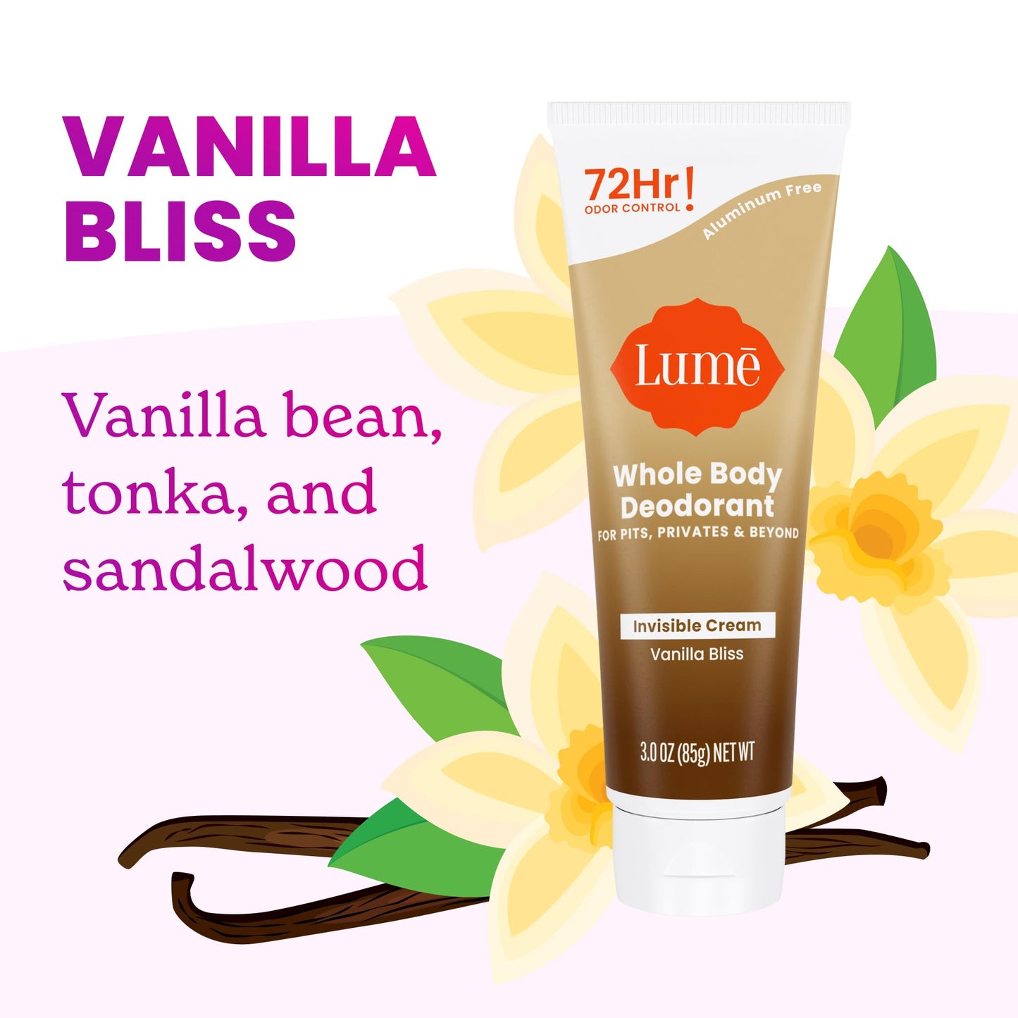 Lume Whole Body Deodorant - Cream Tube - 3 oz (Clean Tangerine)