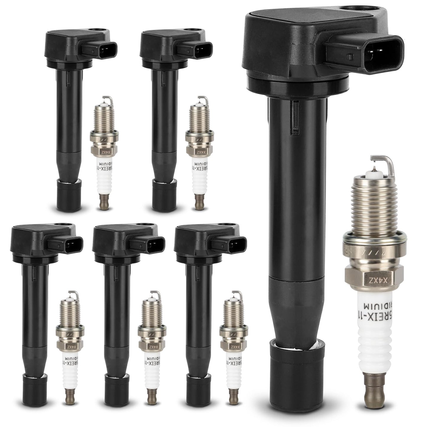 UF667 Ignition Coil & ILZFR6D11 Double Iridium Spark Plug for BMW 2.5-6.0L