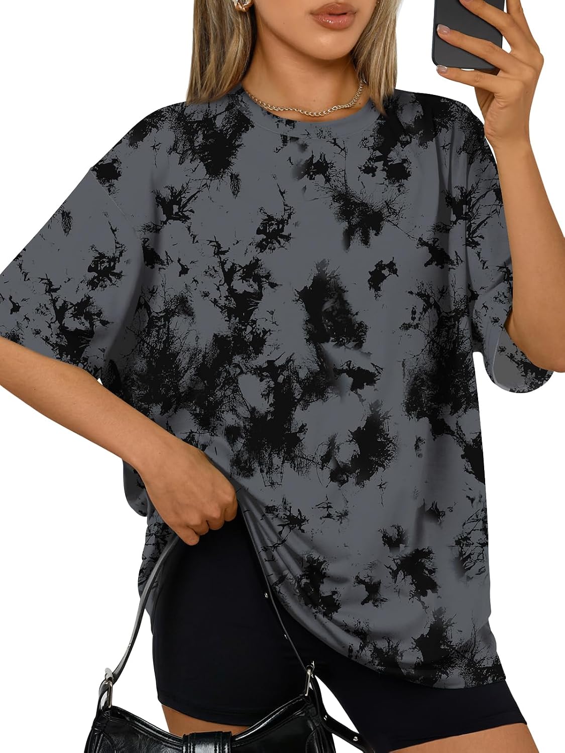 Trendy Queen Womens Oversized T-Shirts Short Sleeve Crew Neck Summer Tops