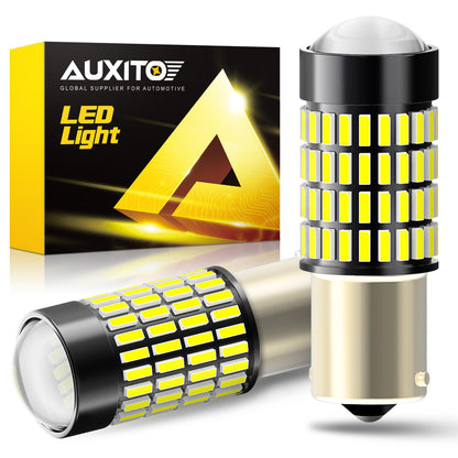 AUXITO 194 LED Bulbs for License Plate Light 168 175 2825 W5W T10 24-SMD 3014 Chipsets 6000K White for Car Dome Door Map Dash Courtesy Cargo License Plate Lights, Pack of 2