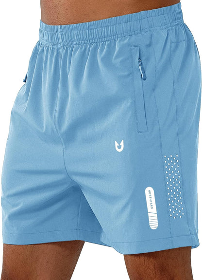 NORTHYARD Men's Athletic Running Shorts Gym Workout 7"/9"/5" Zipper Pockets
