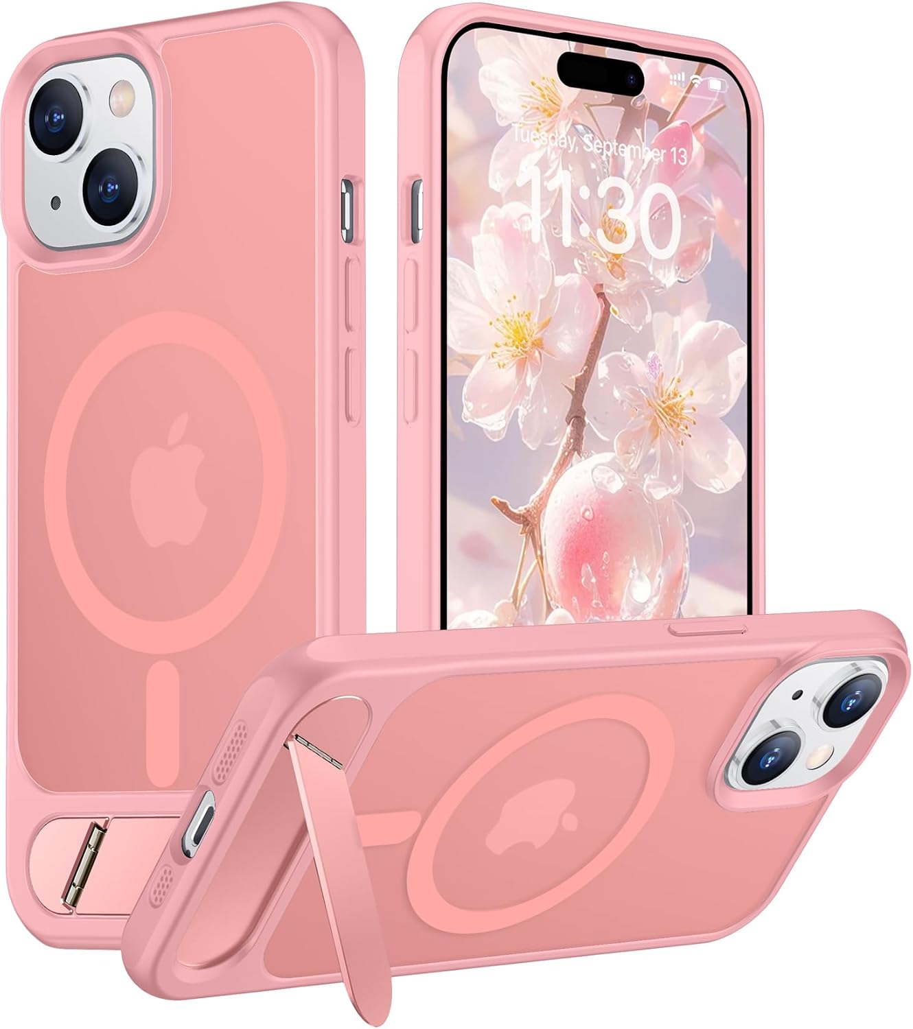 Magnetic Compatible with iPhone 14 Pro Max Case, [Built-in Invisible Kickstand][Compatible with MagSafe] [Military Grade Shockproof] Slim Translucent Matte Phone Case for iPhone 14 Pro Max 6.7"