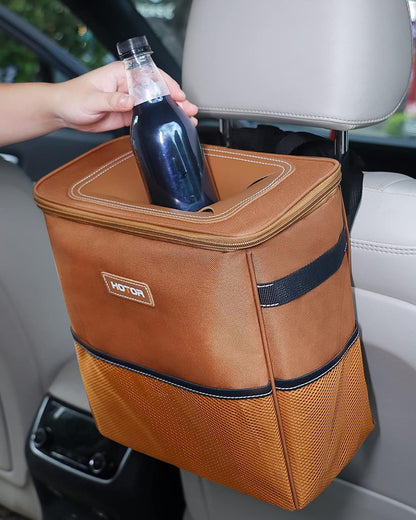 HOTOR Car Trash Can, Leakproof Car Organizer, 2-Gallon, Black