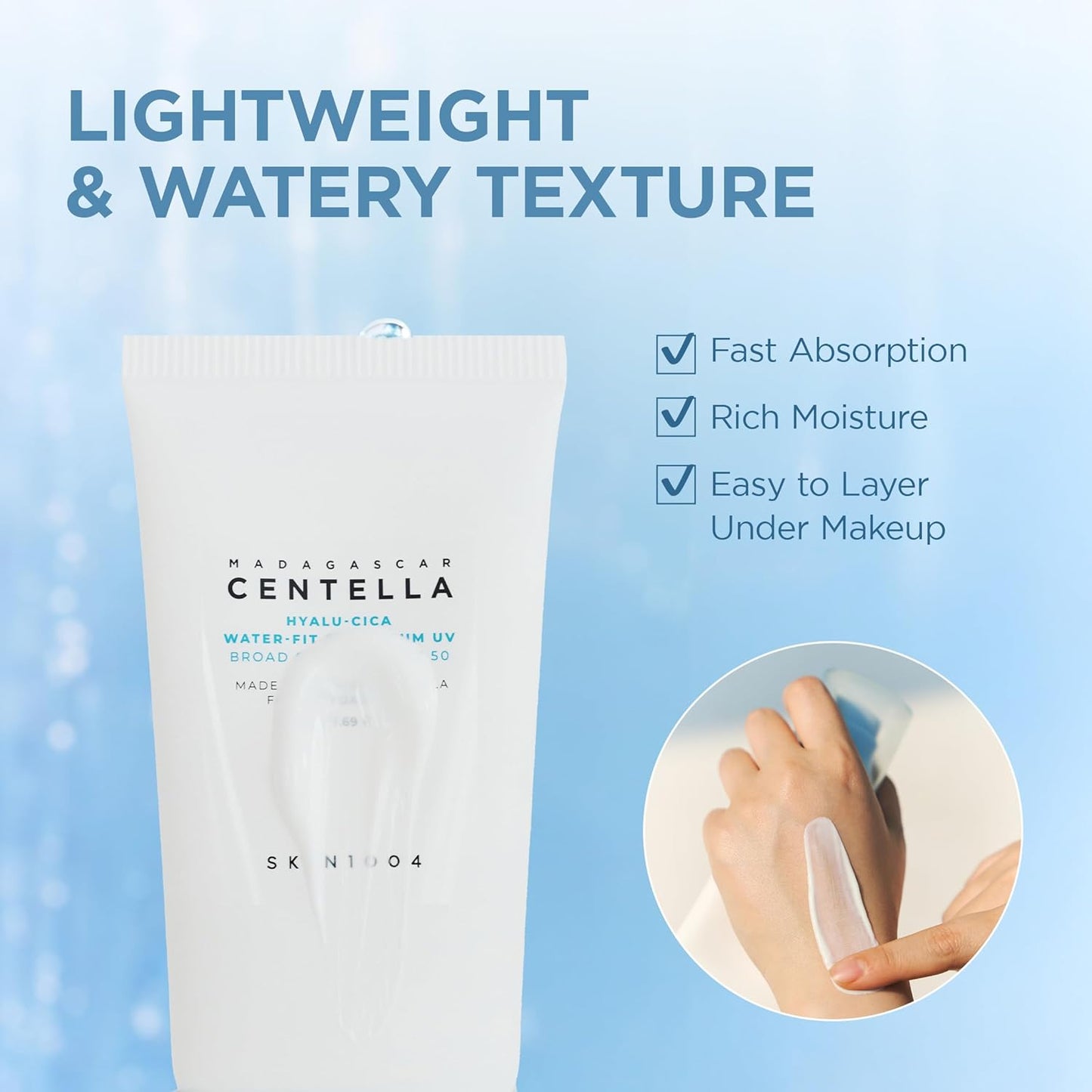 SKIN1004 Hyalu-Cica Water-Fit Sun Serum UV, SPF 50 Sunscreen, 1.69 fl.oz