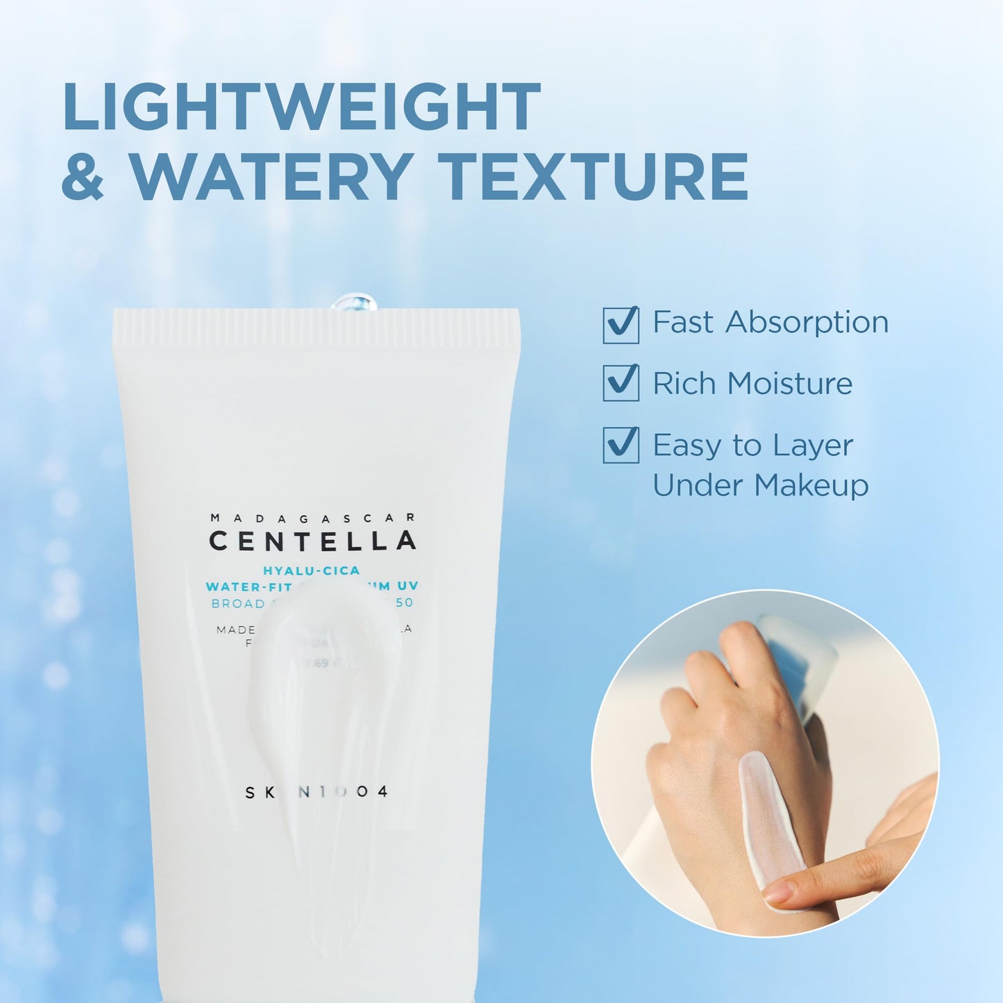 SKIN1004 Hyalu-Cica Water-Fit Sun Serum UV, SPF 50 Sunscreen, 1.69 fl.oz