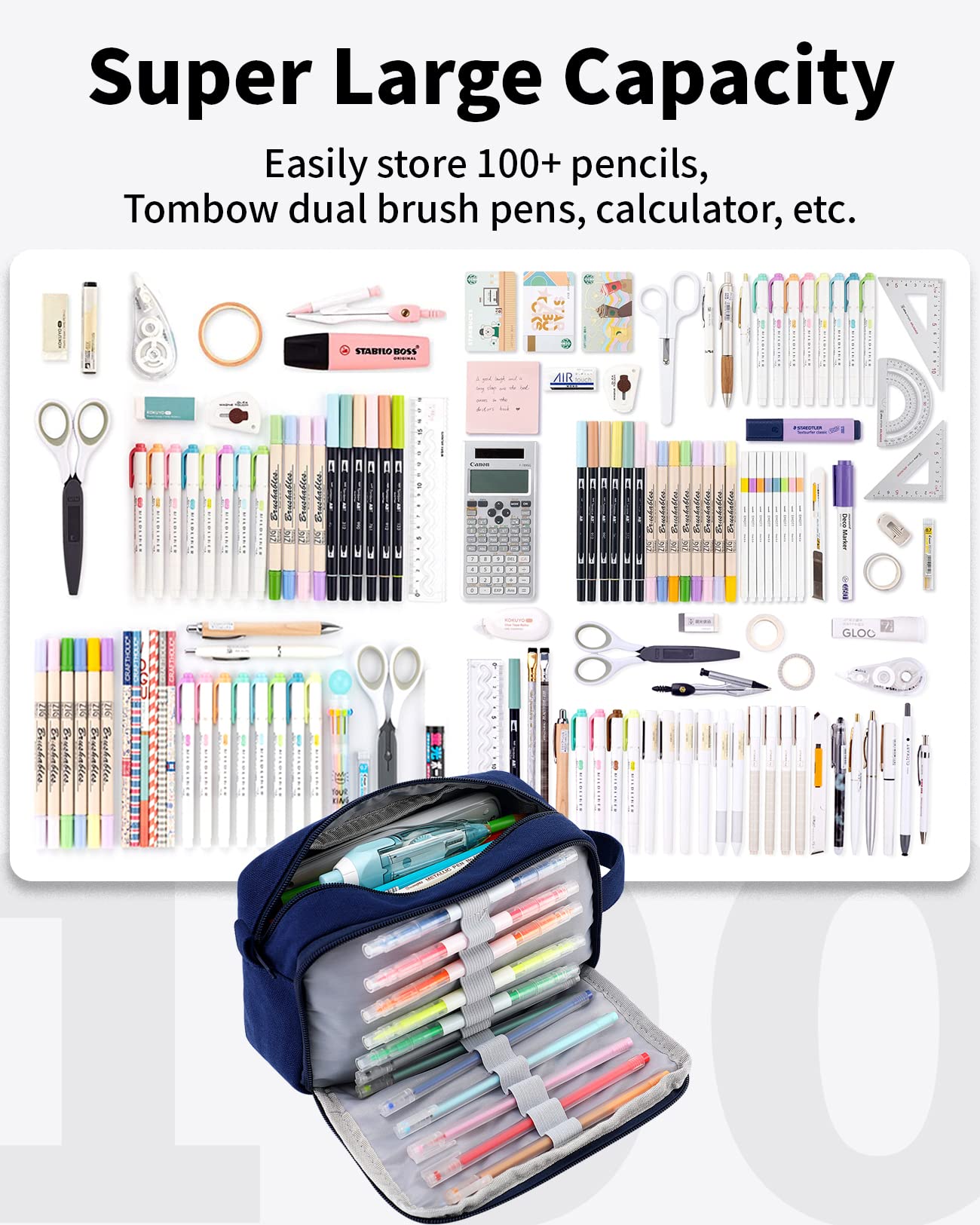 Sooez Original High Capacity Pencil Case, Big Pencil Bag Pouch Organizer