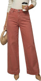 Dokotoo Women's Casual High Waisted Jeans Stretch Wide Leg Loose Denim Pant