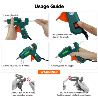 SHJADE Hot Glue Gun with 30 Glue Sticks, 20W Mini Hot Melt Gun Kit(White)