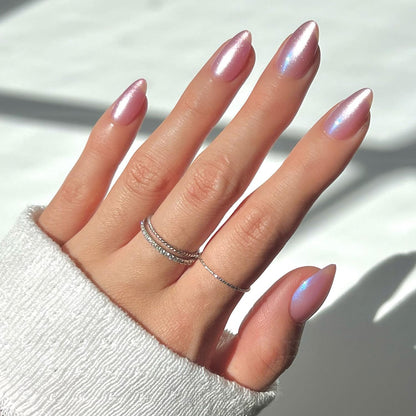Glamnetic Press On Nails - Short Almond, Glossy Fake Nails 24 Pc Full Kit