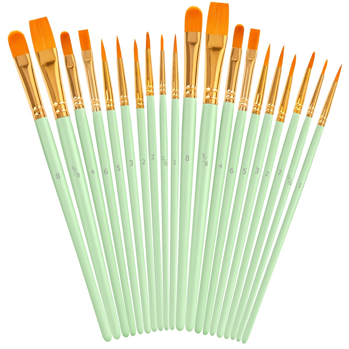 Soucolor Acrylic Paint Brushes Set, 20 Pcs Pointed Tip Artist Paintbrushes