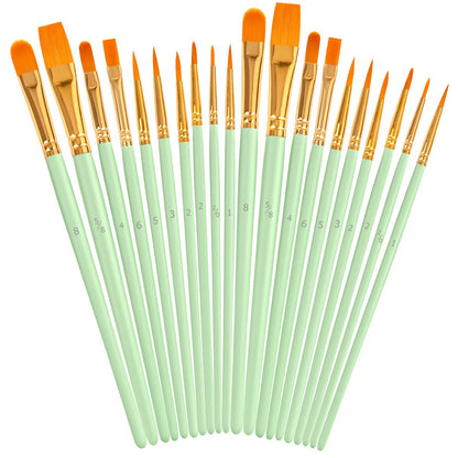 Soucolor Acrylic Paint Brushes Set, 20 Pcs Pointed Tip Artist Paintbrushes