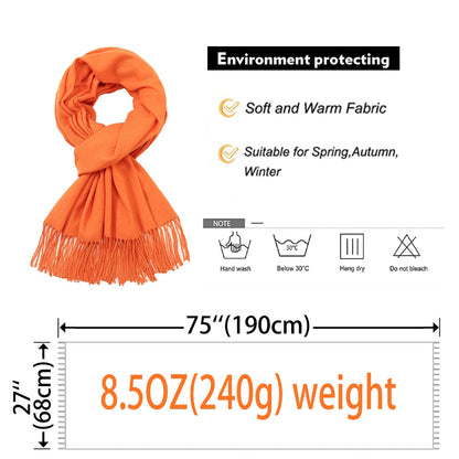RIIQIICHY Women's Fringe Shawl Wrap Pashmina Scarf for Wedding Evening