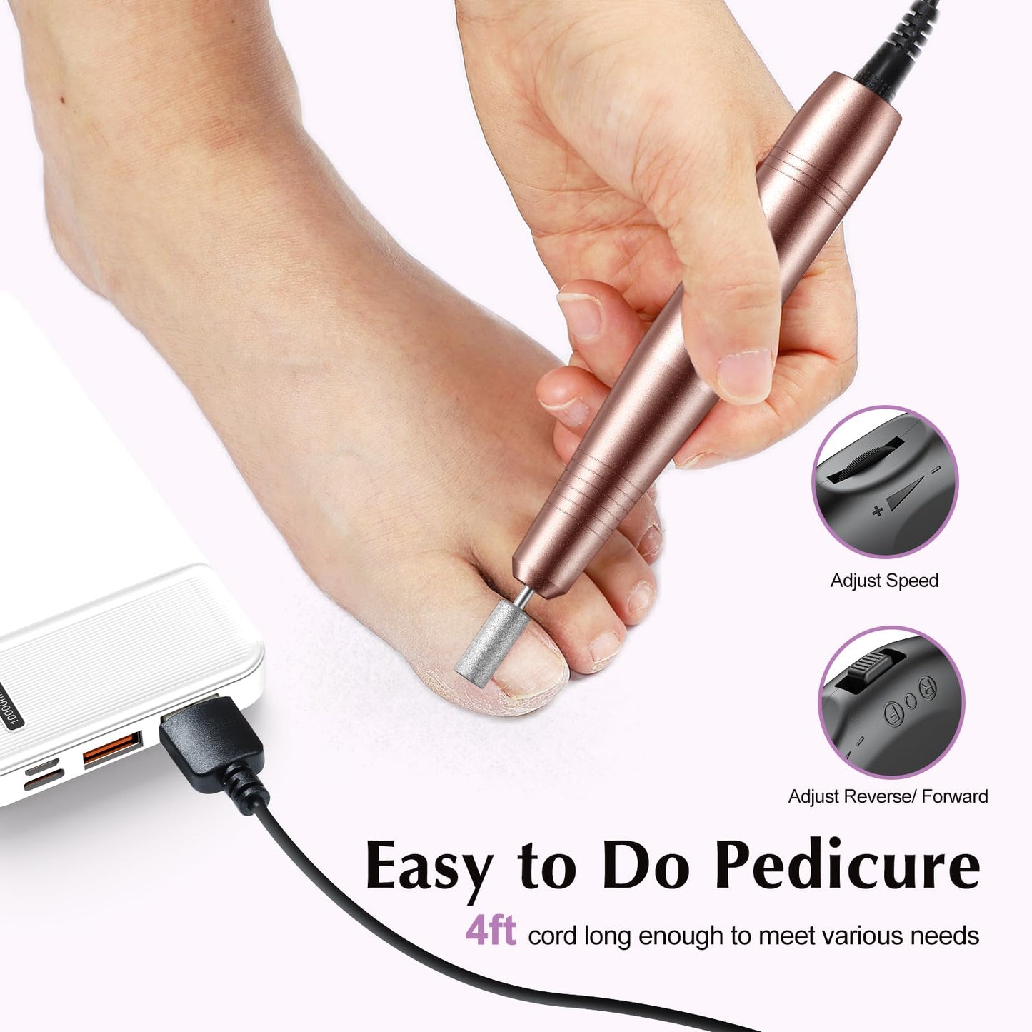 COSLUS C40 Electric Nail Drill Professional, Precise Dial Speed Control