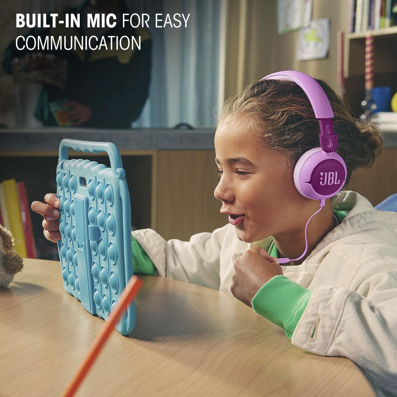 JBL Junior 320 Kids Headphones, Wired, Volume-Limited - Purple