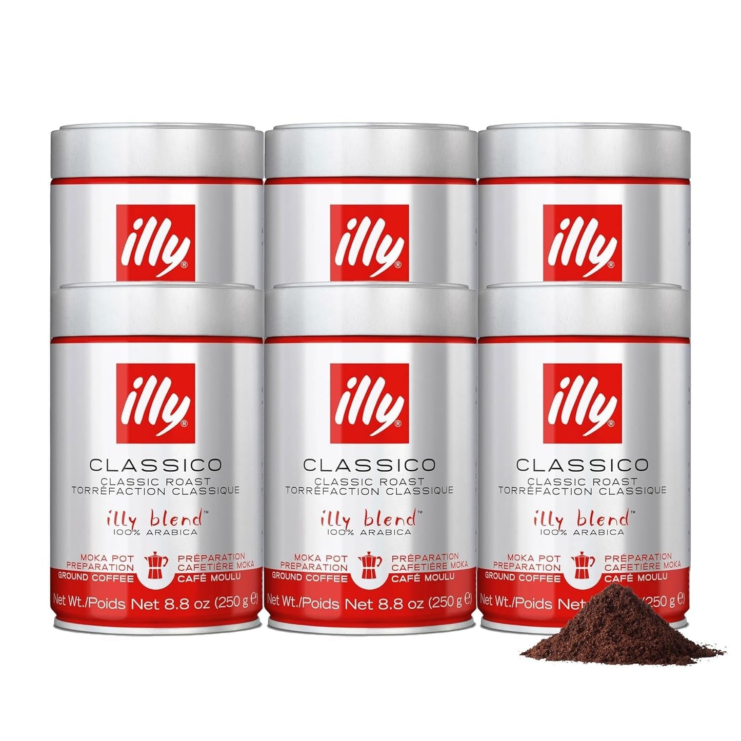 illy Intenso Ground Espresso Coffee, Bold Roast, Intense, Robust and Full Flavored With Notes of Deep Cocoa, 100% Arabica Coffee, No Preservatives, 8.8 Ounce Can (Pack of 1)