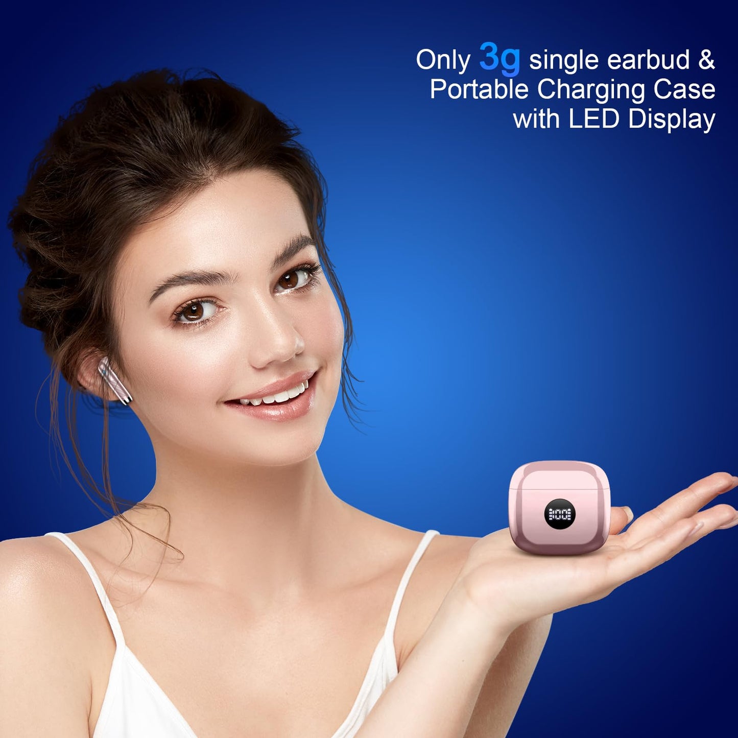 Wireless Earbuds, Bluetooth 5.4 Ear Buds, LED Power Display, 6D Bass Stereo