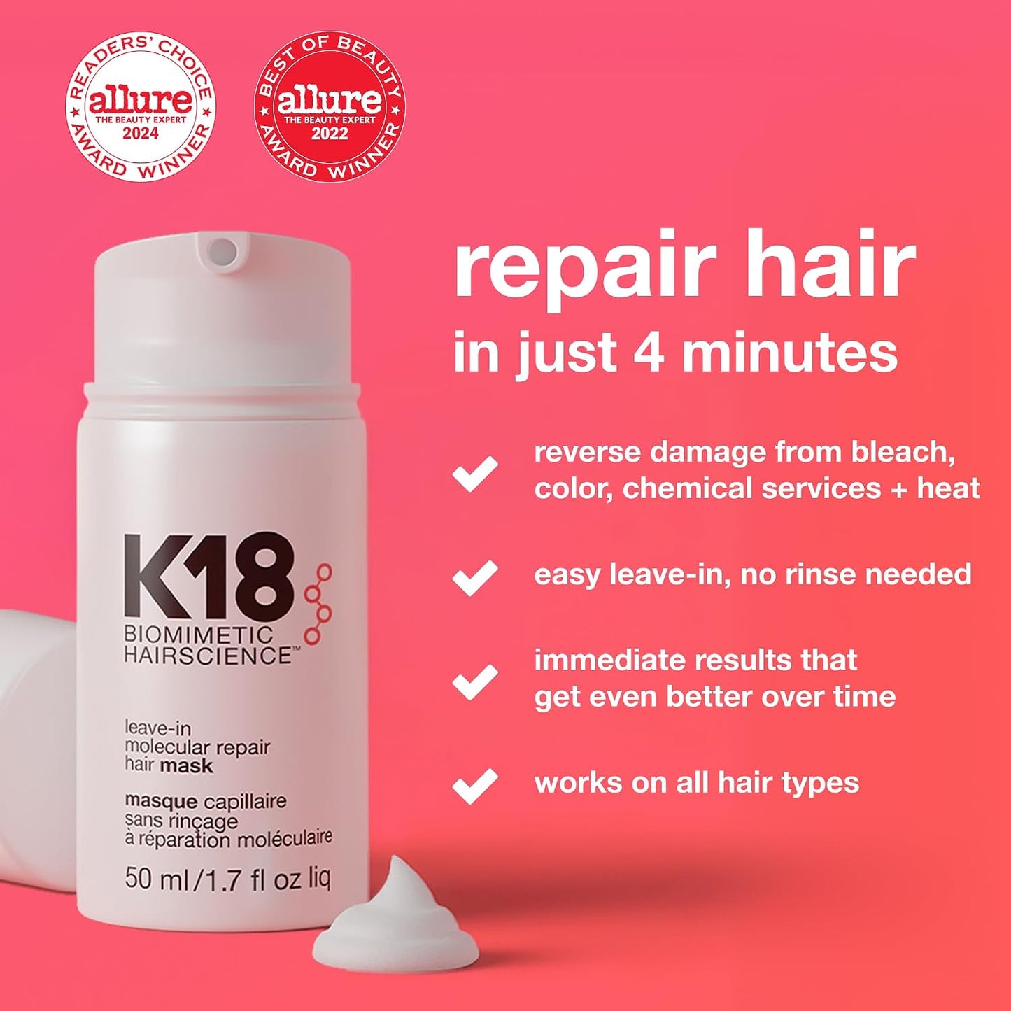 K18 Leave-In Molecular Repair Hair Mask