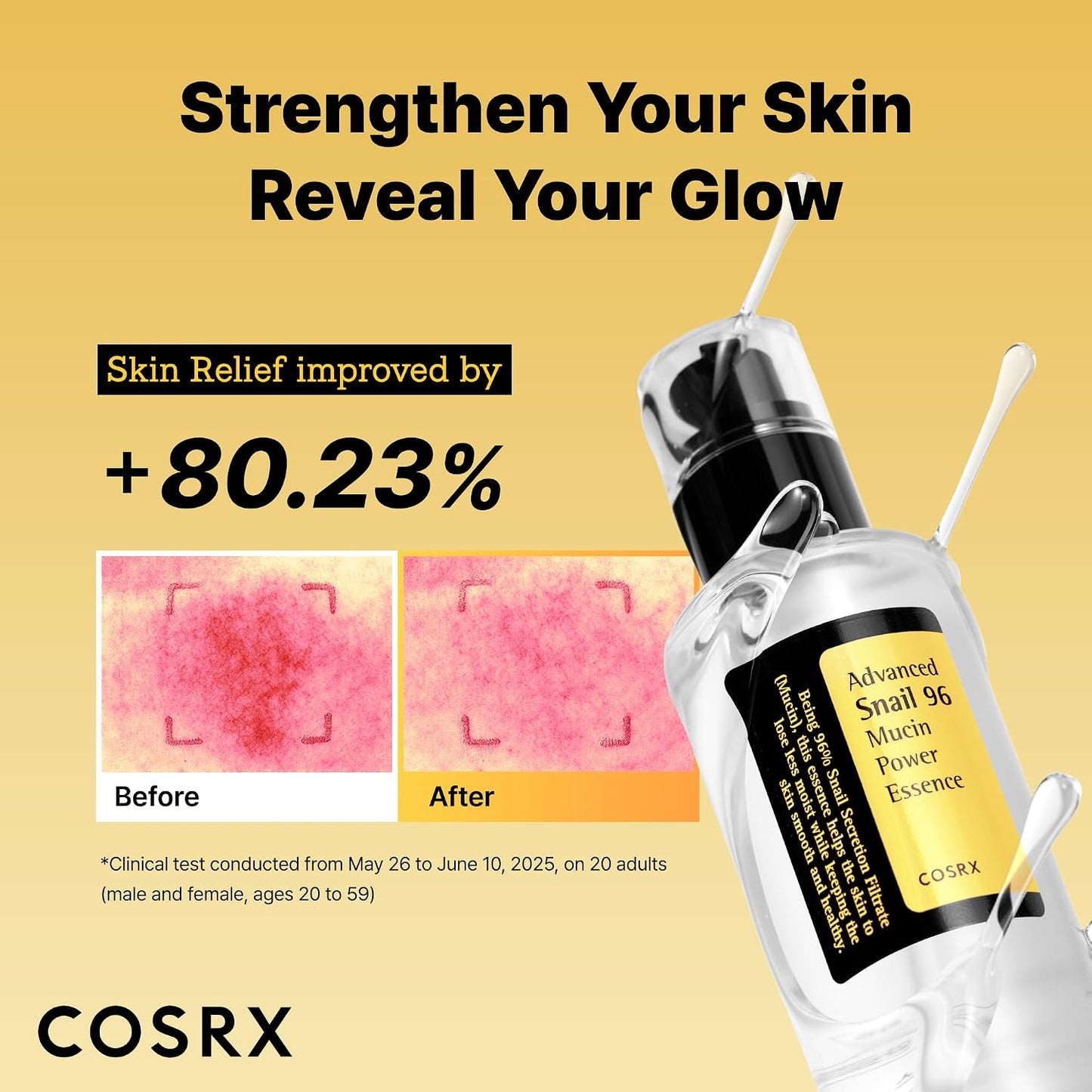 COSRX Snail Mucin 96% Repairing Serum for Sooothing & Hydrating 3.38 oz.