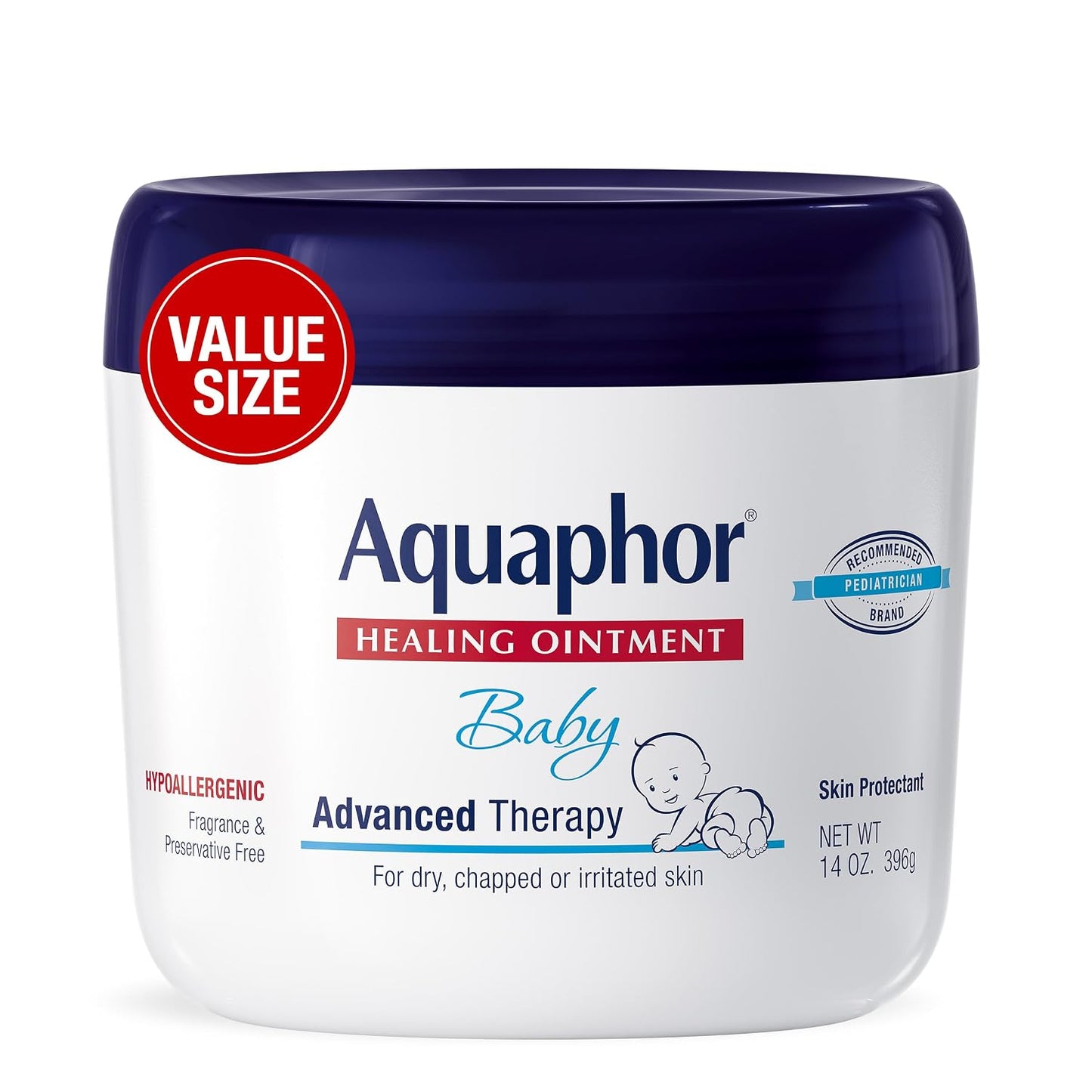 Aquaphor Baby Healing Ointment for Diaper Rash and More, 7 OZ