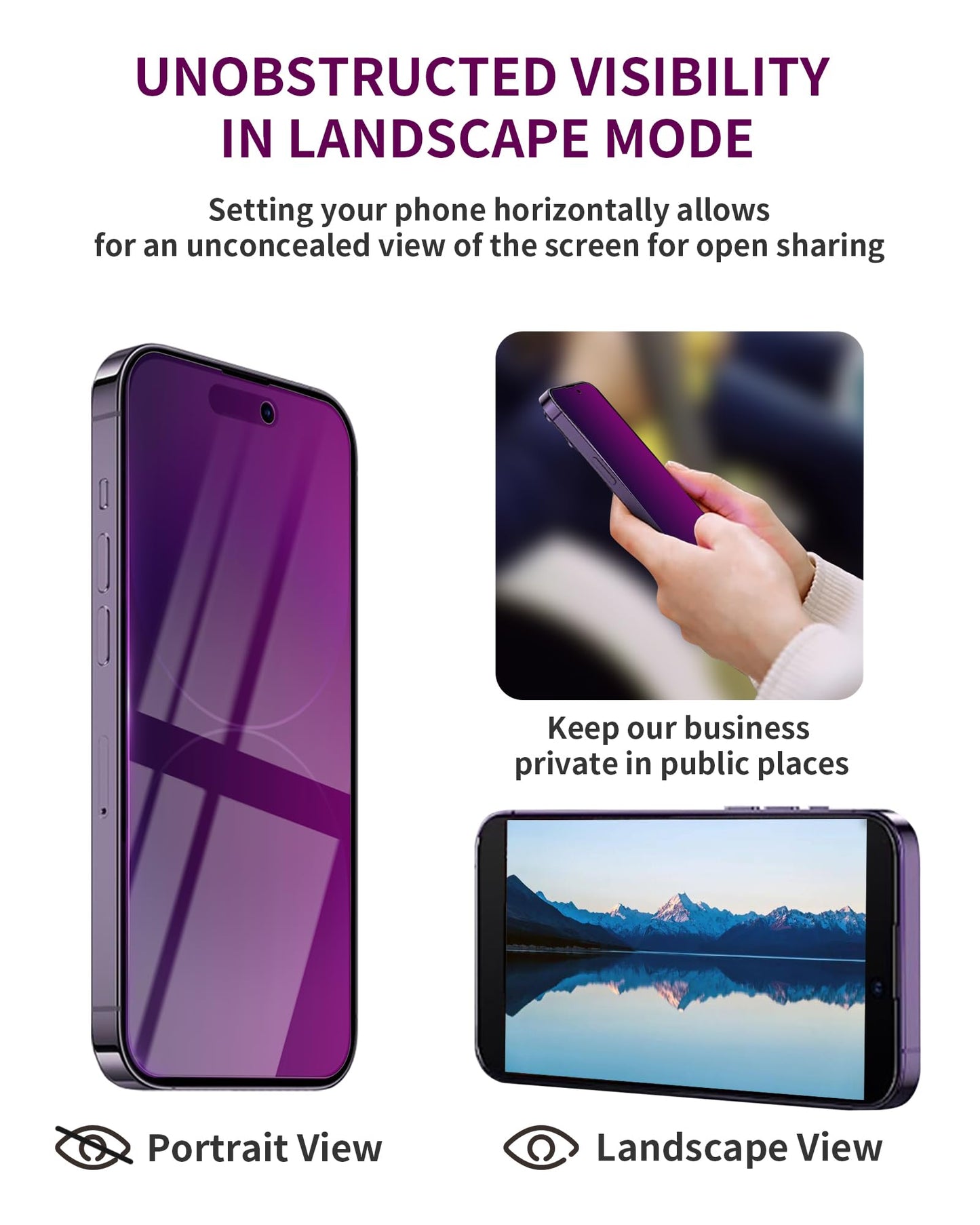 2 Pack Privacy Screen Protector for iPhone 17 Pro Max Tempered Glass 6.9'' Private Saver Anti-Spy Eye Protection Anti-Scratch Full Coverage No Bubble