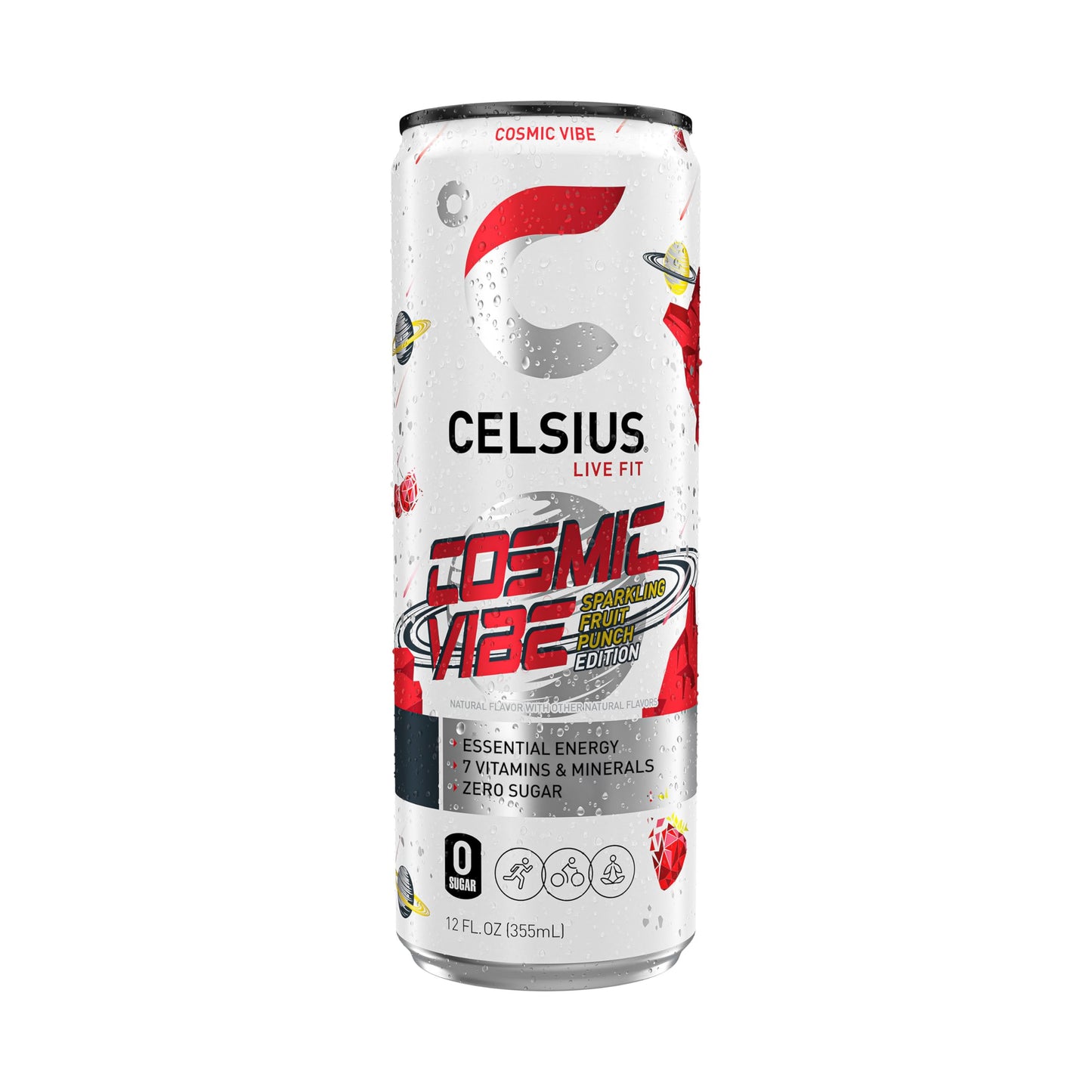 CELSIUS Sparkling Tropical Vibe, Functional Essential Energy Drink 12 Fl Oz (Pack of 12)