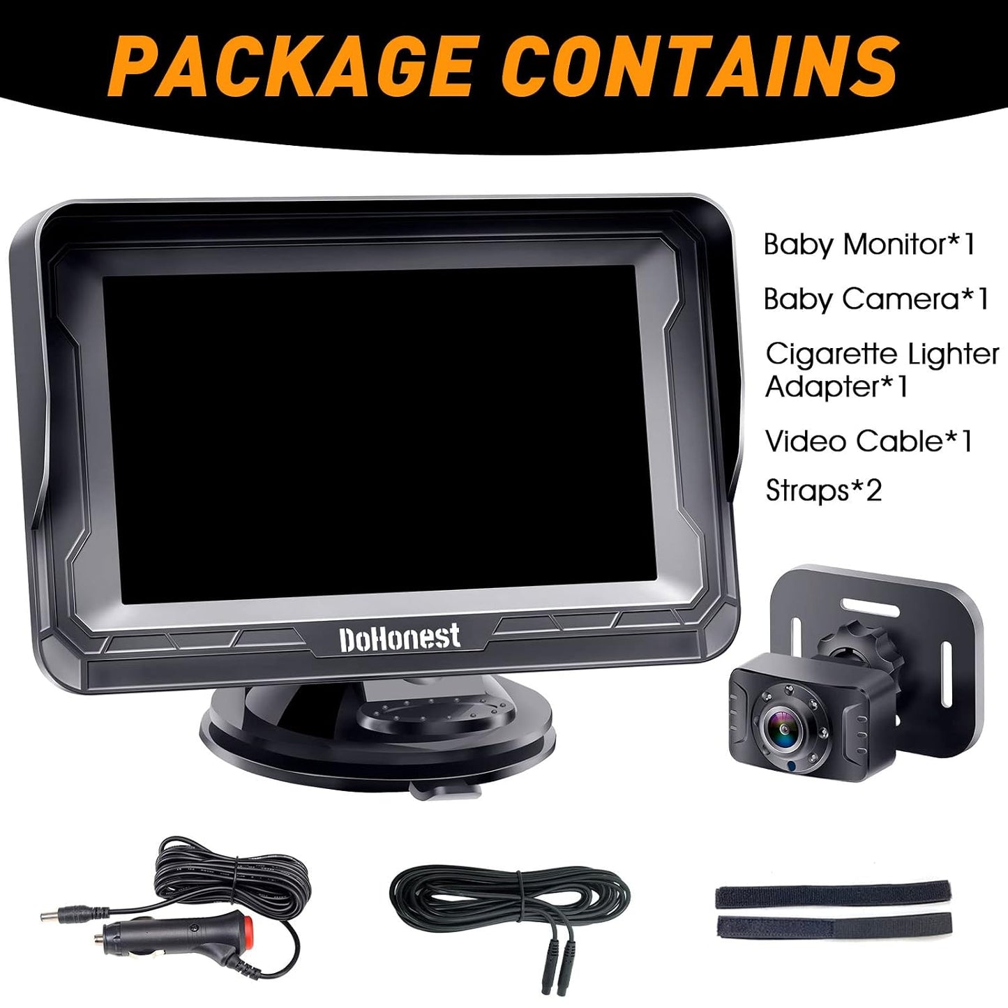 DoHonest Baby Car Camera HD 1080P: Rear Facing Car Baby Monitor Clear Image
