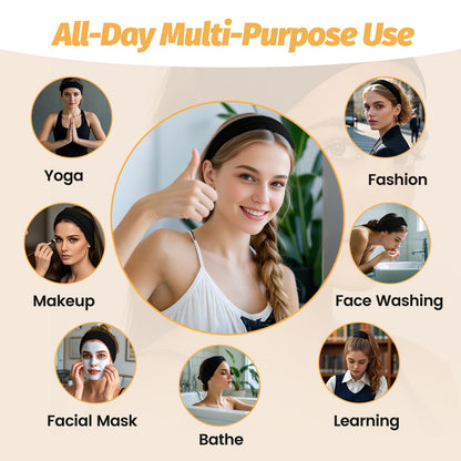 Headbands for Women - 6 Pack Wide Elastic Hair Bands | Stretchy Sweatbands Hair Bands | Soft Sports Thin Head Bands | Non-Slip Accessories Bands for Fashion, Washing Face, Workouts, Yoga, Daily Use