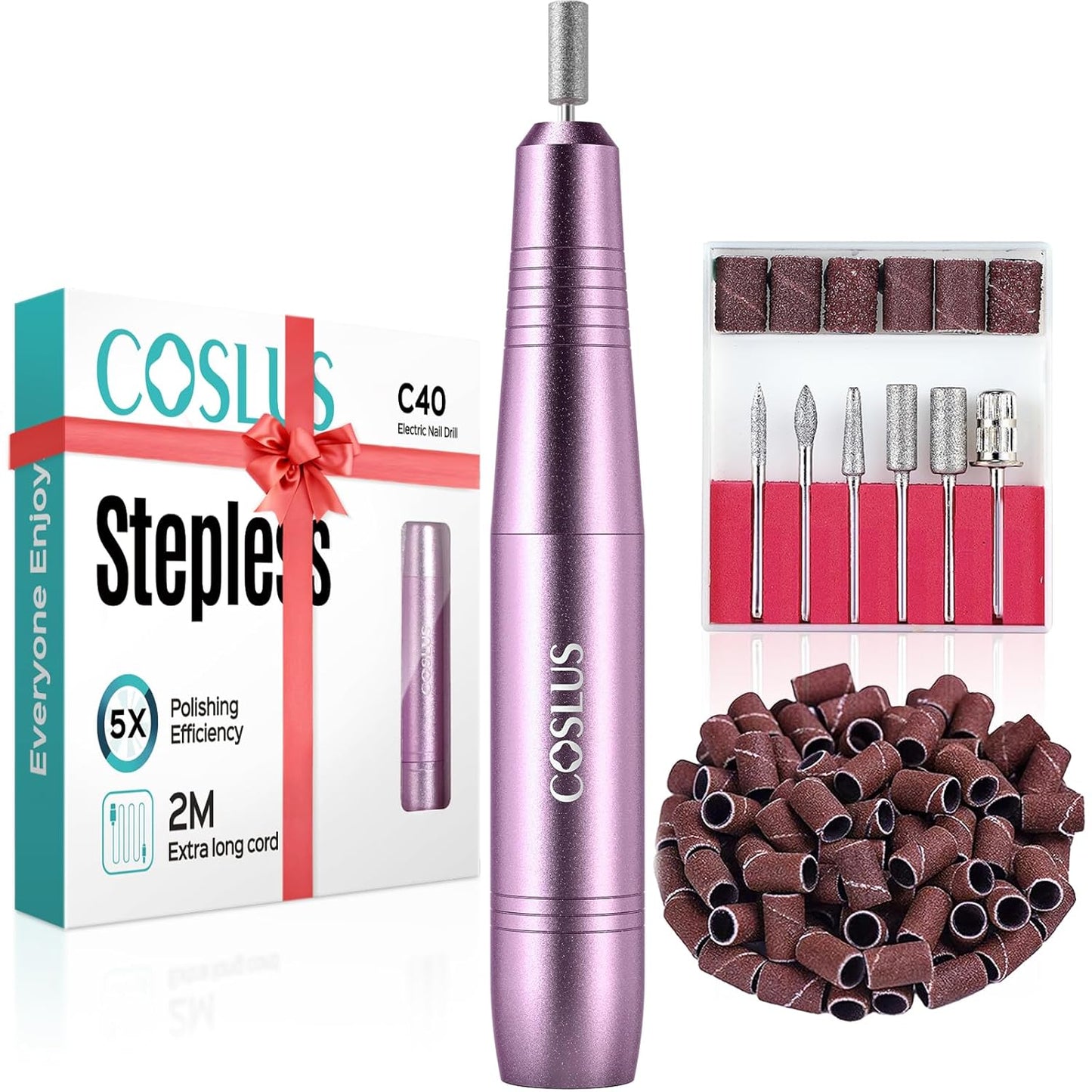 COSLUS C40 Electric Nail Drill Professional, Precise Dial Speed Control