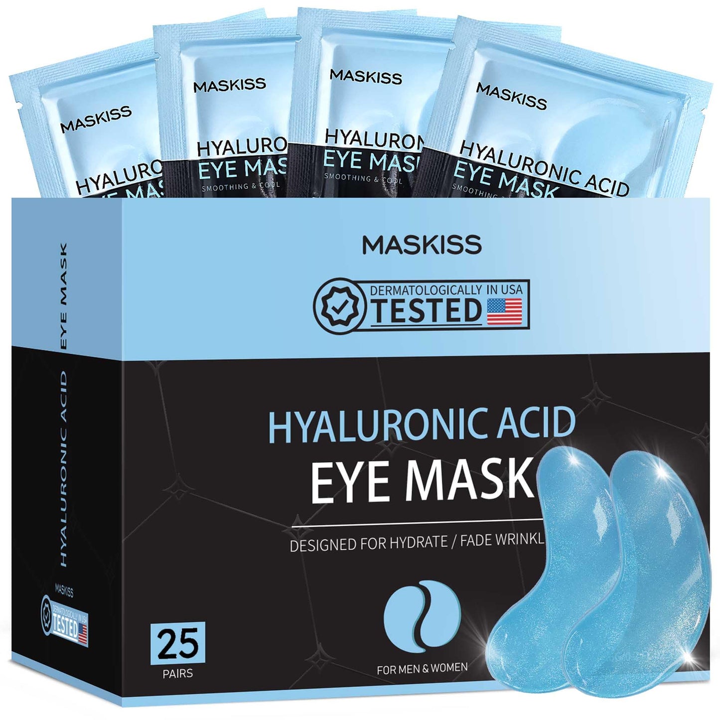 Maskiss 24k Gold Under Eye Patches (50 Pairs), eye mask, Collagen Skin Care Products, Eye Patches for Puffy Eyes, eye masks for dark circles and puffiness