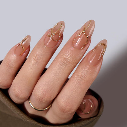 BTArtbox Press On Nails, Cream Puff, Short Almond, Ombre Off White, 32Ct