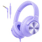 Wired Headphones with Mic, Over-Ear 3.5mm Corded Headphone for School Black