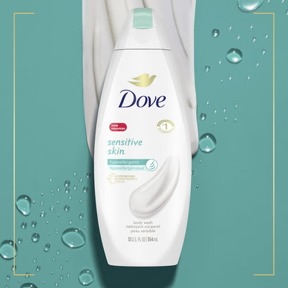 Dove Sensitive Skin Body Wash, 24hr Lotion-Soft Skin, 30.6 oz