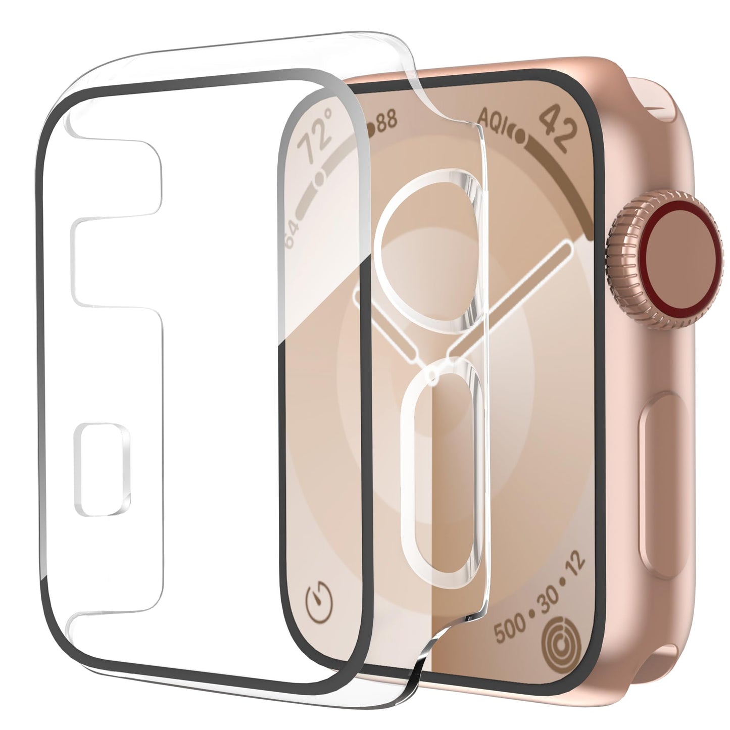 Smiling 2 Pack Case Compatible with Apple Watch SE 3 (2025)/ SE 2/ SE/Series 6/5/4 40mm with Tempered Glass Screen Protector, Hard PC Case Overall Protective Cover- 1 Blue+ 1 Transparent