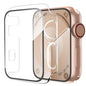 Smiling 2 Pack Case Compatible with Apple Watch SE 3 (2025)/ SE 2/ SE/Series 6/5/4 40mm with Tempered Glass Screen Protector, Hard PC Case Overall Protective Cover- 1 Blue+ 1 Transparent